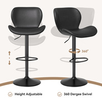 Tabourets de bar pivotants modernes en cuir PU, dossier rembourré, repose-pieds, hauteur réglable, pour comptoir, bar à domicile, salon