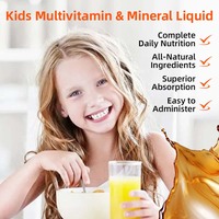 Multivitamines et minéraux liquides pour enfants, personnalisés en usine, saveur naturelle d'orange et de mangue, favorise la croissance des enfants