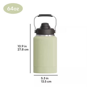 BORGE 2 in 1 funzionale 64oz sottovuoto isolato doppia parete in acciaio inox bottiglia di acqua con contenitore di cibo ciotola per cani - Product Image 4