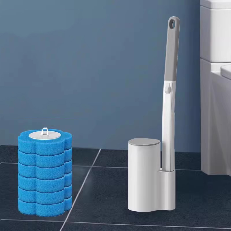 white gray toilet brush 6 pcs-ocean flavor head