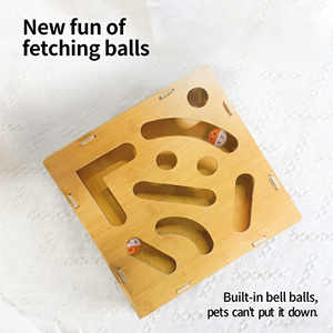 <b>Cat</b> Maze <b>Tunnel</b> Scooping Toy 28cm X 28cm X 6cm with Bells Boredom Buster for <b>Cats</b> Interactive Play MDF Funny Cut - Product Image 3