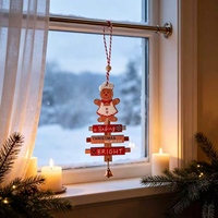 Ornement de Noël en bois en forme de pain d'épices, avec inscription 'Baking Sign' et motif 'Rustic Girl', décoration suspendue pour arbre, souvenirs de Noël, cadeau de fêtes