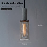 Lampe suspendue LED vintage style industriel en ciment et fer, à tête unique, pour salle à manger, bar, comptoir, éclairage créatif