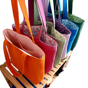 Bolsa de Lona de Color Sólido, Estilo Abierto, a la Moda, para Todas las Temporadas, Reutilizable para Compras - Product Image 1