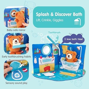 Libro de actividades suave para bebés, para estimular el tacto y el tiempo boca abajo, juguete para bebés con diseño de avión, para cumpleaños y para rellenar cestas de Pascua - Product Image 5