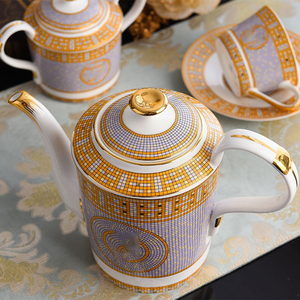 Luxury Nordic Gold Mosaic Ceramic Coffee and Tea Sets Home Decor with Gilded Handle - Product Image 2
