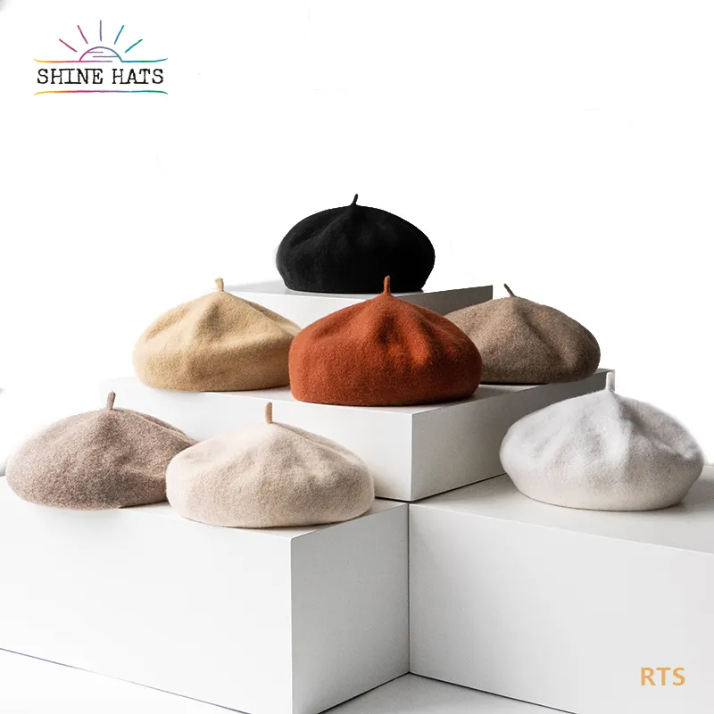 Shinehats Luxury Multi-Colors Cute Mushroom Wool Berets Femme French Berrete Caps Boinas Custom Women Beret Hat