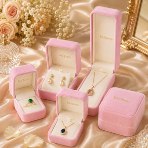 Cajas de joyería ecológicas con tapa abatible, lazo de cinta y logotipo estampado en caliente dorado para joyería de moda, uso diario y regalos festivos. - Product Image 4