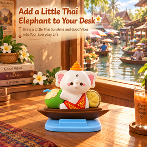 ที่วางโทรศัพท์รูปช้างขาวน่ารัก ของขวัญไทยสุดฮา ตกแต่งโต๊ะทำงาน วัสดุ PVC <span class=keywords><strong>การ์ตูน</strong></span>สัตว์ ช้างขาว - Product Image 6