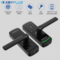 2024 KEYPLUS nouvelle serrure de poignée d'empreintes digitales en alliage d'aluminium serrure de porte intelligente étanche