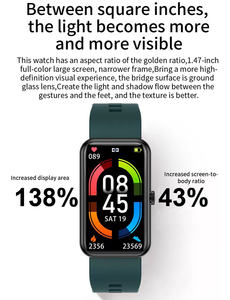 Smartwatch L16 appareils portables montres numériques 1.47 pouces grand écran montre intelligente étanche tension artérielle pour téléphone ios android - Product Image 6