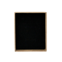 Boîte d'emballage rigide personnalisée en papier kraft brun recyclable pour bijoux, boucles d'oreilles et bracelets, avec éponge de transport