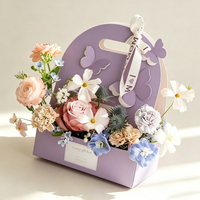 Boîte en papier biodégradable de haute qualité, personnalisable, recyclable, en gros, pour bouquet de fleurs, emballage pour la Saint-Valentin