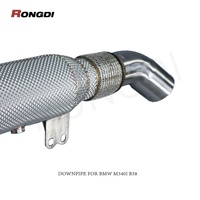 Tuyau d'échappement Rongdi B58 M340i 440i en acier inoxydable 1,5 mm brossé avec protection thermique et bande de protection thermique pour downpipe droit