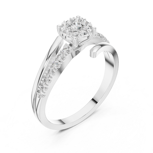 Anillo de Diamantes Plateado, Joyería Elegante y Brillante para Mujer, Ideal para Bodas, Compromisos, Fiestas y Regalos - Product Image 2