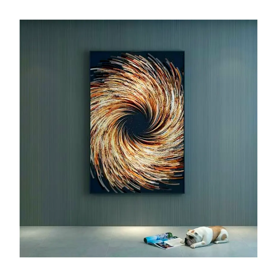 Luxe Moderne Abstracte Vuur Sparkle Glas Acryl Kristal Porselein Schilderijen Muurkunst Voor Woonkamer Eetkamer Huisdecoratie