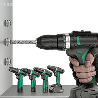 Kit d'outils multifonctionnel pour perceuse domestique avec batterie rechargeable, acier au carbone, garantie 1 an, personnalisable OEM