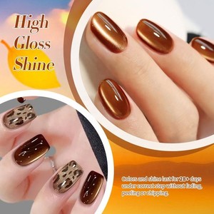 Esmalte de Uñas en Gel UV Marrón 2026 con Cuentas de Cristal, Ecológico, DIY, Efecto Ojo de Gato, Larga Duración, Vegano, Fórmula No Tóxica - Product Image 3