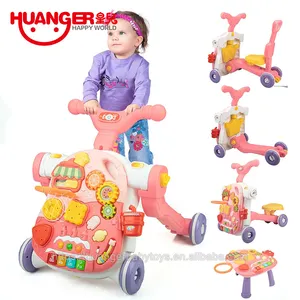 HUANGER Multifunktion ales Kuchen aktivität zentrum Sortier-und Stapel tisch Baby Walker Sitzen-zu-Stehen Lernen Baby Walker 4 IN 1