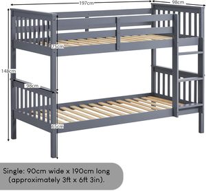 Hot Sale Wholesale Bedroom Grey Pine <strong>Triple</strong> Sleeper <strong>Bunk</strong> <strong>Bed</strong> Furniture <strong>Bunk</strong> <strong>Bed</strong> Wooden Zoom Detachable <strong>Bunk</strong> <strong>Bed</strong> <strong>With</strong> Trundle - Product Image 2
