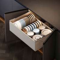 Égouttoir à vaisselle moderne et haut avec porte-assiettes, multifonctionnel et écologique, pour l'organisation des armoires de cuisine (bols et assiettes)