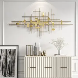 Klassieke Home Decor Art Lange Vorm Gold Metal Decoratieve Muur Decoratie