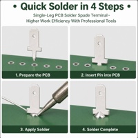 Bornes de soudure de positionnement DJ6111-6.3, petites bornes mâles à fourche pour PCB, broches à souder en laiton étamé, déconnexion rapide, CE RoHS, vente en gros