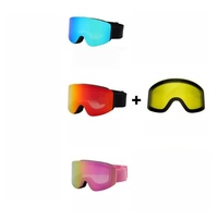Lunettes de snowboard sport anti-buée personnalisées Protection UV400 pour adultes Vente en gros de lunettes de ski magnétiques de haute qualité pour hommes et femmes