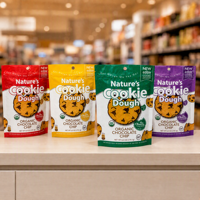 Sachet Doypack Mat Imprimé Coloré de Qualité Alimentaire pour Bouchées de Chocolat Végétalien, Bonbons et Snacks au Beurre de Cacahuète