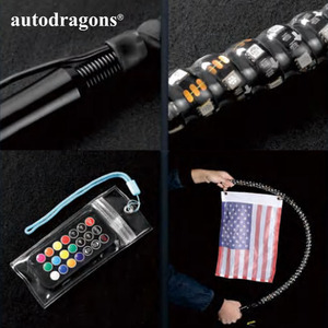 AUTODRAGONS ปรับแต่งได้ 366+ โหมดแสง เสาอากาศ 360 องศา ไฟ LED แบบเกลียวพร้อมไฟเบรกสำหรับรถ RZR ATV UTV รถบรรทุก - Product Image 4