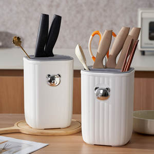 Escurridor de Cuchillos Cuadrado con Tapa Abatible, de Plástico PP, Multifuncional, para Almacenamiento en la Cocina - Product Image 3