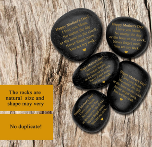 Khắc sỏi tự làm chữ màu sỏi vàng sơn dát vàng sơn mưa Hoa Đá Khắc Đá quà tặng ngày của mẹ - Product Image 3