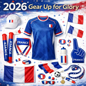 Ensemble cadeau pour supporters de football : T-shirt en coton, casquette de baseball, sac à cordon, bouteille d'eau sportive, cadeaux promotionnels - Product Image 1