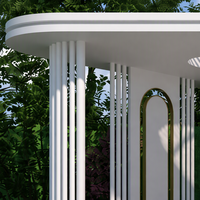 DMJ-LT014 Pergola motorisée à toit à lames orientables en aluminium pour patio, jardin, cour, terrasse, abri solaire extérieur, gazebo, auvent