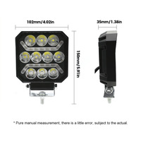 Barre lumineuse de travail LED 4 pouces, projecteur carré, double couleur blanc/ambre, pour toit avant/côté, feu antibrouillard 12V 24V pour camions, tout-terrain et remorques