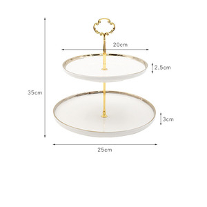 Mariage or jante blanc <span class=keywords><strong>vert</strong></span> céramique porcelaine gâteau dessert serpent support de <span class=keywords><strong>table</strong></span> or gâteau stand niveau - Product Image 5