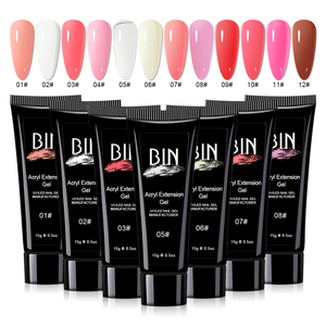 BIN Vente Chaude 15g Tube Emballage Poly Nail <span class=keywords><strong>Gel</strong></span> avec Différentes Couleurs pour Nail Art - Product Image 1