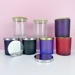 Frosted Black Purple Red Transparent and White Glass Candle Jar 8oz Candle Jar with Lids - Product Image 4