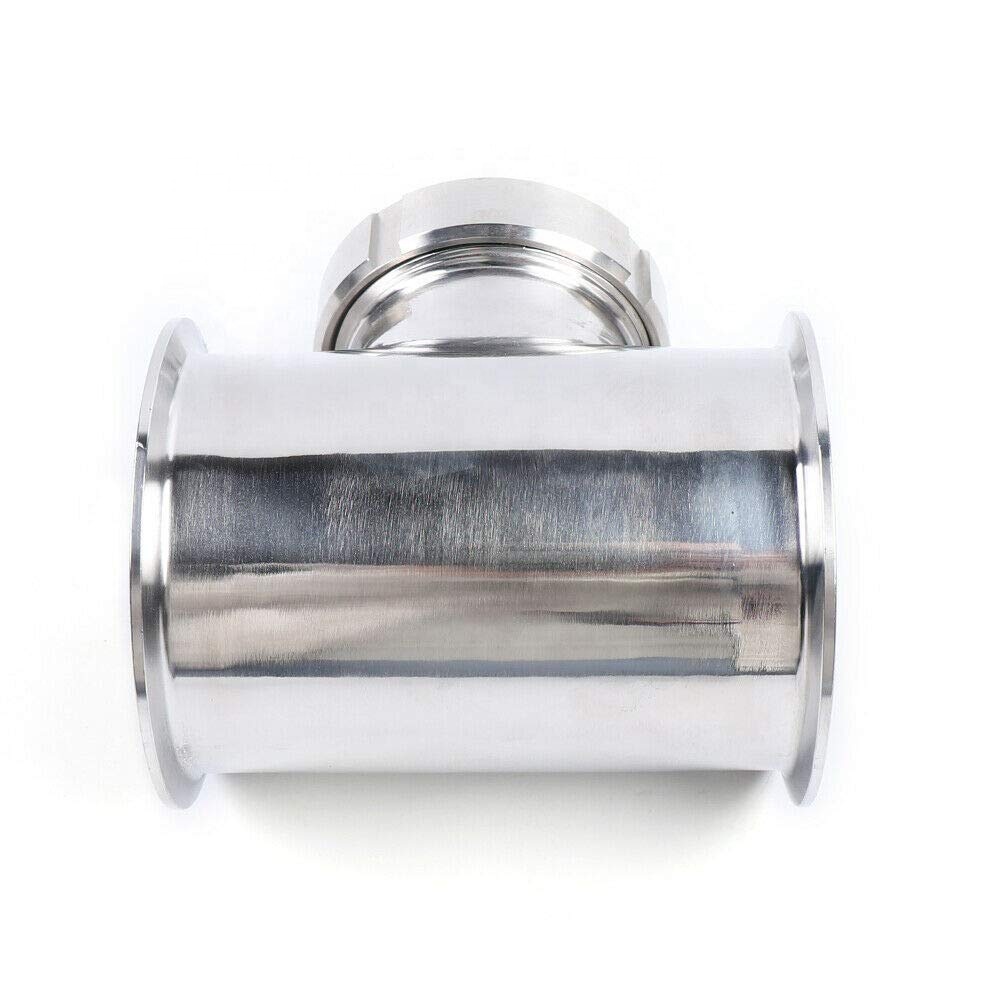 Aohoy stainless steel triclamp section union sight glass reflux tee with borosilicate glass