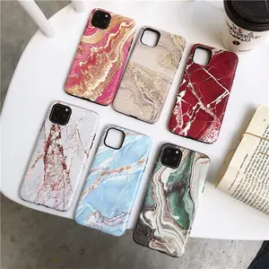 Marmer Unik Desain Silikon Plastik Keras Ponsel Case PENUTUP UNTUK Iphone 11 Pro Max 7 8 Plus X Xr xs Max