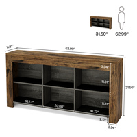 Table console avec rangement, table de canapé longue et étroite de 63 pouces, table d'entrée avec 6 cubes, étagères de rangement pour ferme