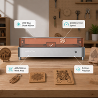 Macchina per Incisione Laser Blu a Diodi 20W di Facile Utilizzo per Legno, Pelle, Acrilico, Fai-da-Te, Artigianato, Educazione, Makerspace, Personalizzazione