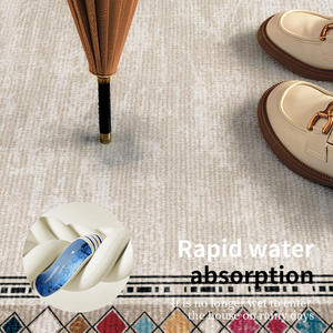 Tapis de porte à motif géométrique, rectangulaire, en fibre de polyester, antidérapant, pour l'entrée de la maison - Product Image 3