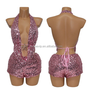 ชุดบอดี้สูทเลื่อมวิบวับ S770 สไตล์เซ็กซี่ แฟชั่นชุดว่ายน้ำบิกินี่สำหรับผู้หญิง ชุดชายหาดสไตล์มินิมอล - Product Image 5