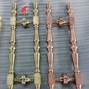 Poignée de porte vintage en laiton massif, finition or brillant, boutons de luxe pour portes en verre, idéale pour entrées de villas et hôtels - Product Image 3