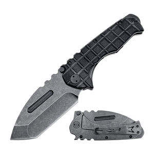 Tùy chỉnh màu đen Stonewash D2 Blade G10 Survival chiến thuật săn bắn dao gấp dao với khung khóa - Product Image 1
