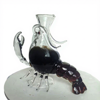 Carafe à vin rouge et verseur à spiritueux en verre cristal en forme de homard, design animal transparent, capacité 401-500 ml, style moderne et minimaliste