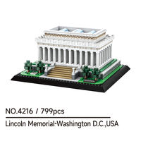 Wange 4216 Maquette en plastique du Lincoln Memorial américain, ensemble de blocs de construction éducatifs pour enfants