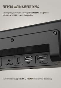 Sistema de Barra de Sonido Slim <span class=keywords><strong>2.1</strong></span>, <span class=keywords><strong>HDMI</strong></span> ARC, DSP, Audio sin Pérdidas, Subwoofer Inalámbrico, Altavoz para TV, para Configuración de Cine en Casa - Product Image 5