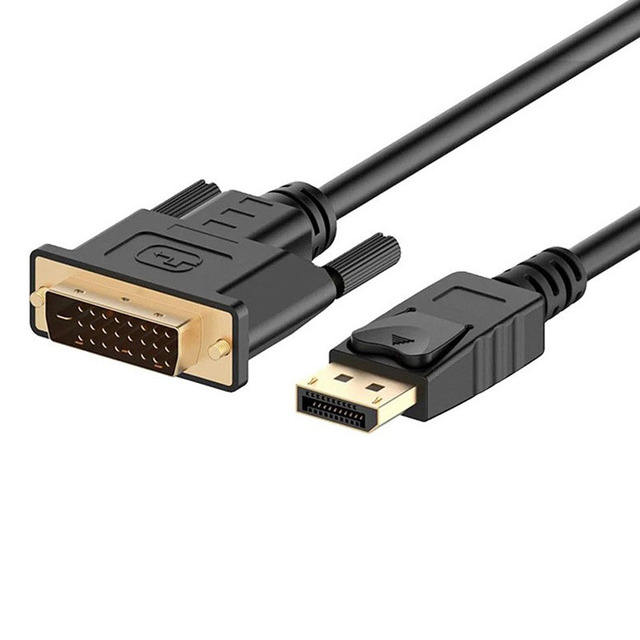 High Quality 1.8m Gold Plated DP to DVI24+1 Adapter Cable, Displayport to DVI Graphics Card Conversion Cable for Monitor Casting
